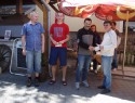 Vyhlaseni vitezu, zleva vitez Vlastik Rozumek, druhý Jarda Hejny ml, třetí Robi Kudlicka a předseda OŠS Vyškov Honza Slepanek.JPG